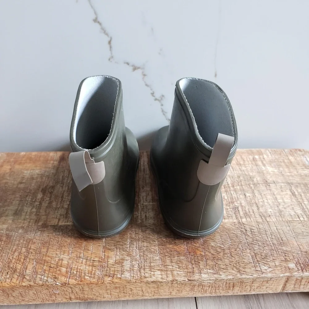 Stample Rain Boots Kids 8.5 Green Rubber Waterproof Pull On Made In Japan